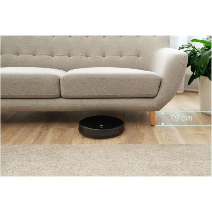 Sencor - Robotický vysavač s mopem 2v1 16W/2600 mAh Wi-Fi černá + dálkové ovládání