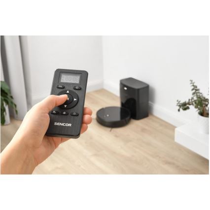 Sencor - Robotický vysavač s mopem 2v1 16W/2600 mAh Wi-Fi černá + dálkové ovládání
