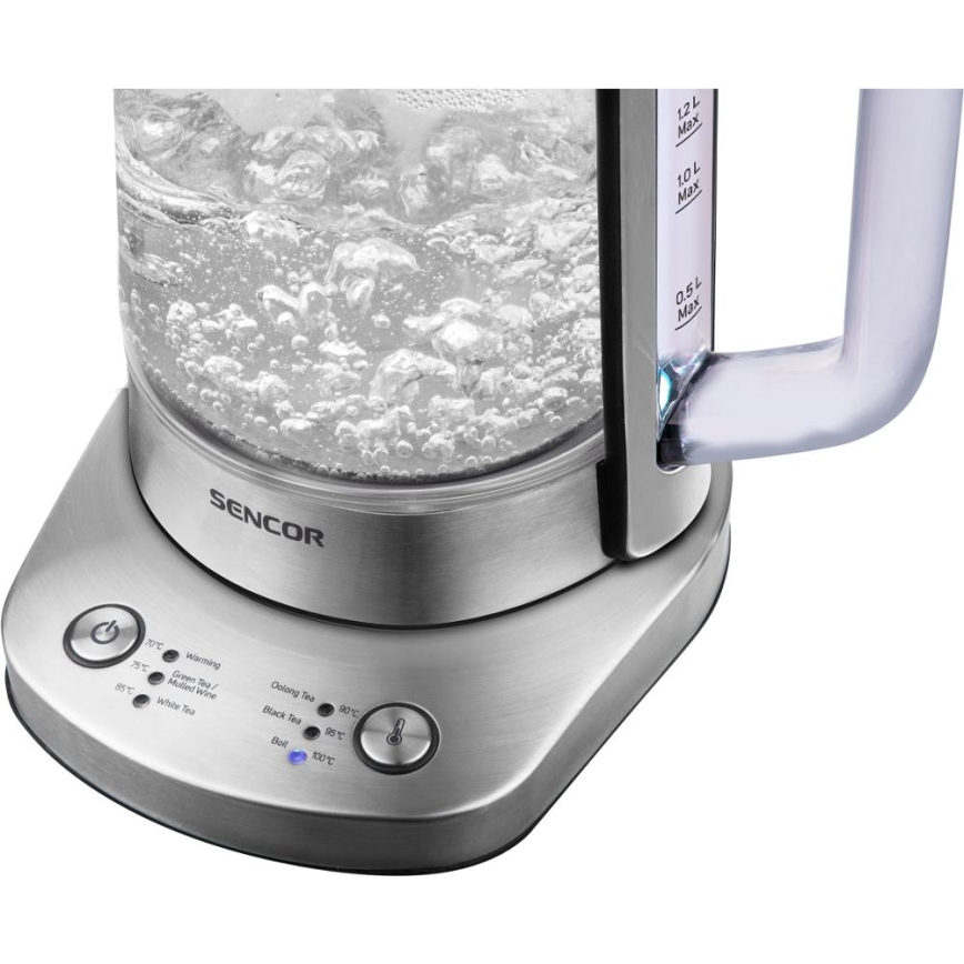 Sencor - Rychlovarná konvice s termoregulací 1,5 l 1500W/230V nerez