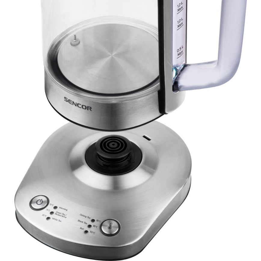 Sencor - Rychlovarná konvice s termoregulací 1,5 l 1500W/230V nerez