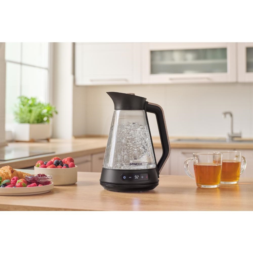 Sencor - Rychlovarná konvice s termoregulací 1,5 l 2150W/230V černá/rose gold