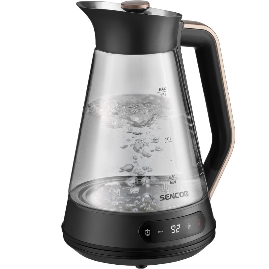 Sencor - Rychlovarná konvice s termoregulací 1,5 l 2150W/230V černá/rose gold