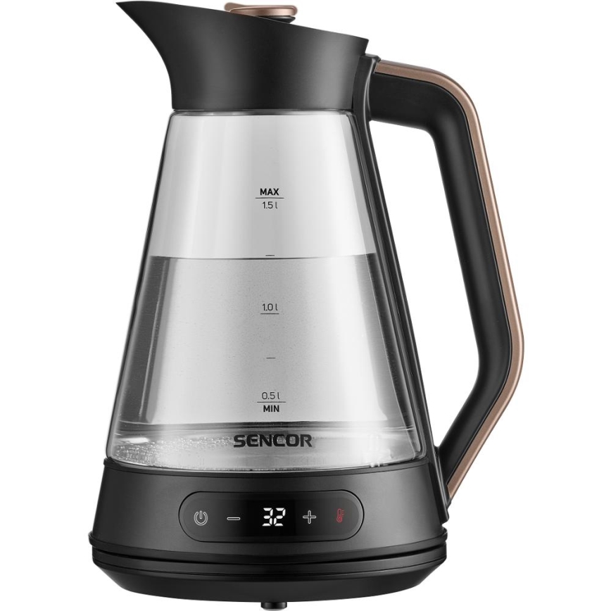 Sencor - Rychlovarná konvice s termoregulací 1,5 l 2150W/230V černá/rose gold
