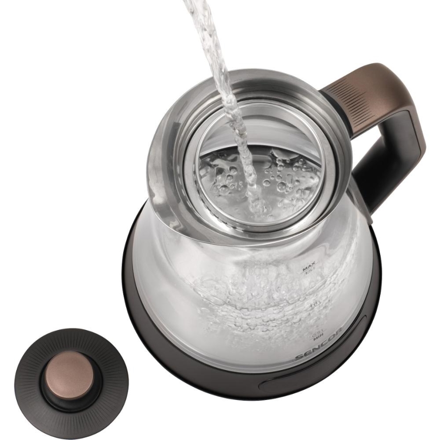 Sencor - Rychlovarná konvice s termoregulací 1,5 l 2150W/230V černá/rose gold