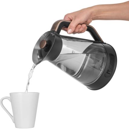 Sencor - Rychlovarná konvice s termoregulací 1,5 l 2150W/230V černá/rose gold