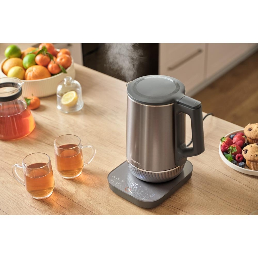 Sencor - Rychlovarná konvice s termoregulací 1,7 l 1800W/230V nerez