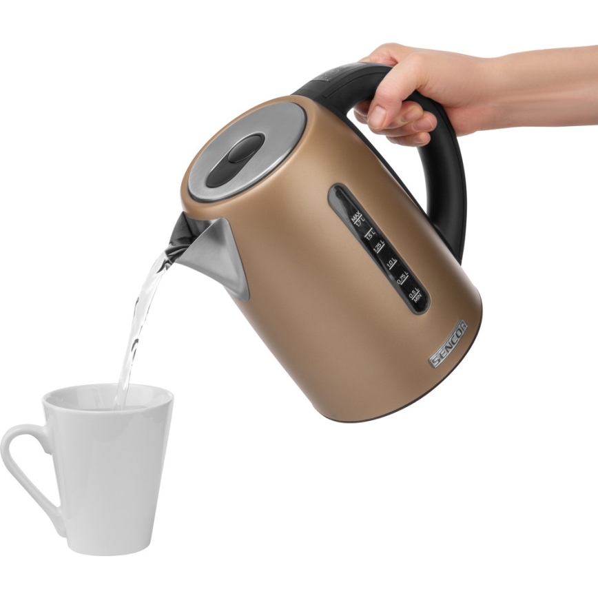 Sencor - Rychlovarná konvice s termoregulací 1,7 l 2150W/230V hnědá