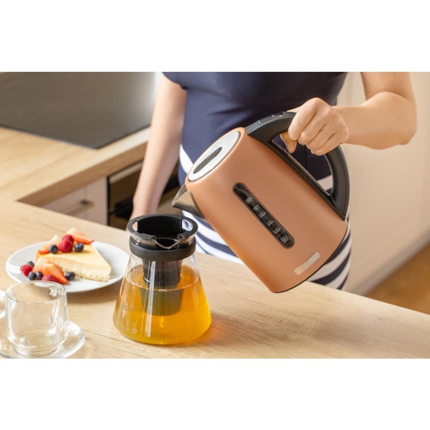 Sencor - Rychlovarná konvice s termoregulací 1,7 l 2150W/230V měděná