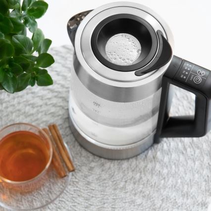 Sencor - Rychlovarná konvice s termoregulací 1,7 l 2200W/230V matný chrom/černá