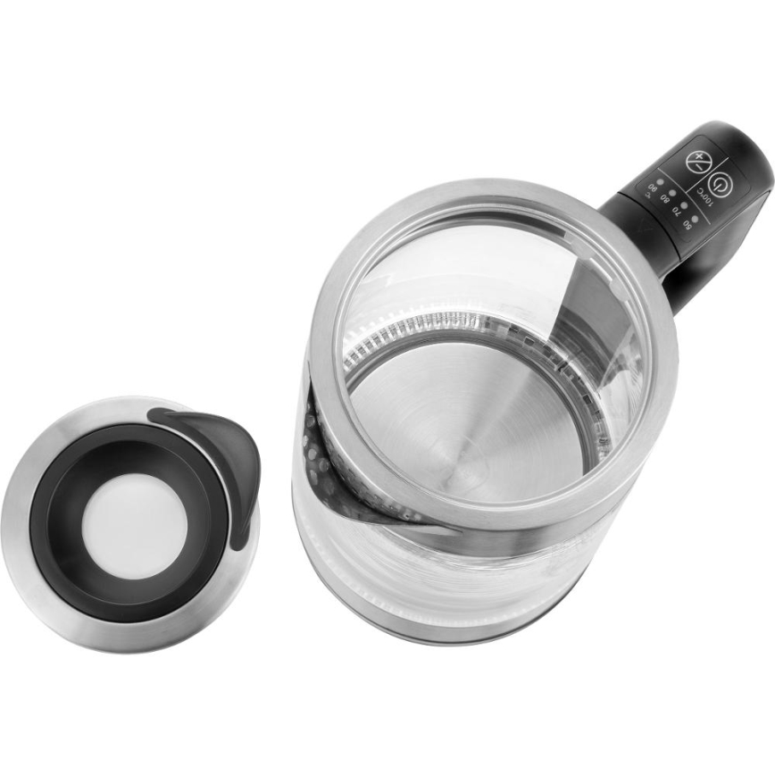 Sencor - Rychlovarná konvice s termoregulací 1,7 l 2200W/230V matný chrom/černá