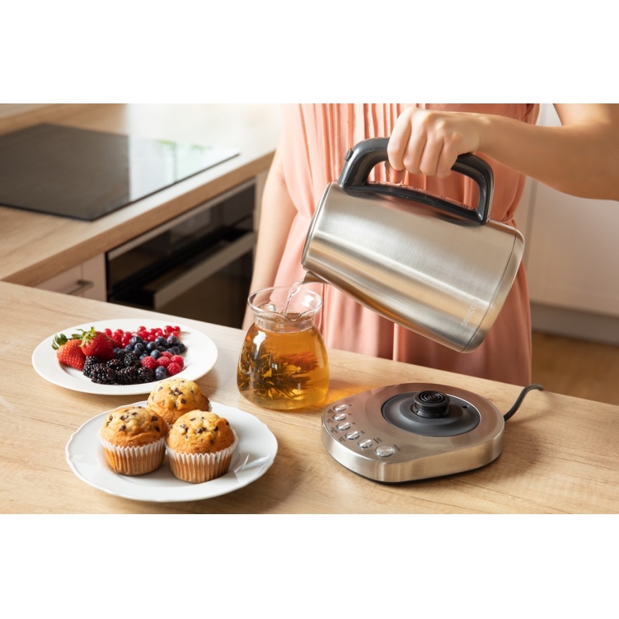 Sencor - Rychlovarná konvice s termoregulací 1,7 l 2200W/230V nerez