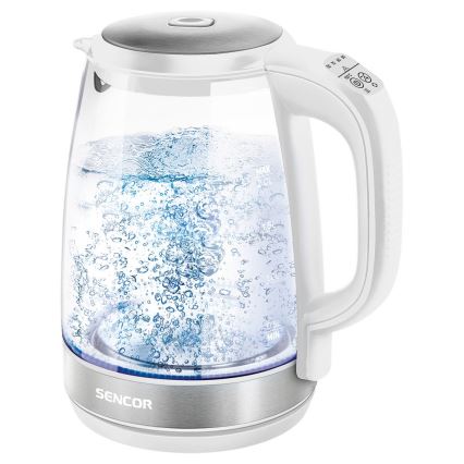 Sencor - Rychlovarná konvice s termoregulací a LED podsvícením 2 l 2200W/230V bílá