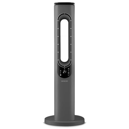 Sencor - Sloupový bezvrtulový keramický ventilátor 1200/2000W/230V antracit + dálkové ovládání