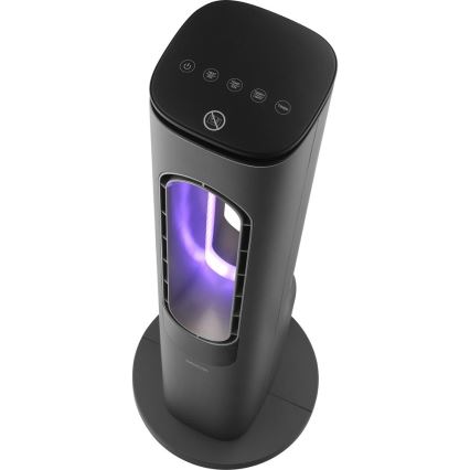 Sencor - Sloupový bezvrtulový keramický ventilátor 1200/2000W/230V antracit + dálkové ovládání