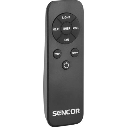 Sencor - Sloupový bezvrtulový keramický ventilátor 1200/2000W/230V antracit + dálkové ovládání