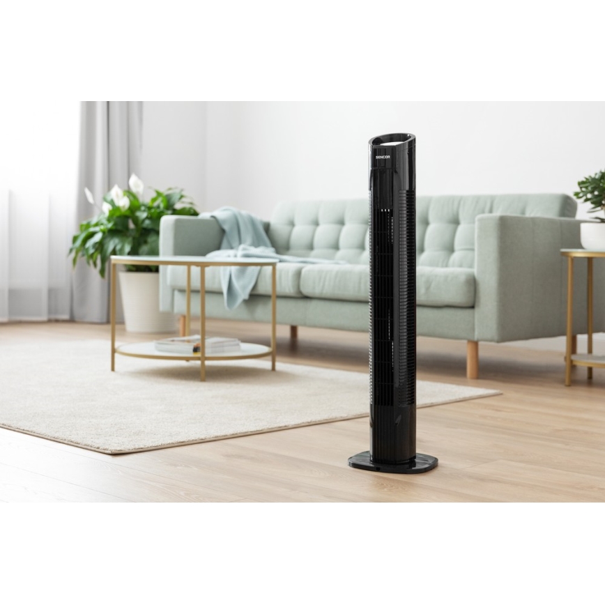 Sencor - Sloupový ventilátor 50W/230V černá + dálkové ovládání