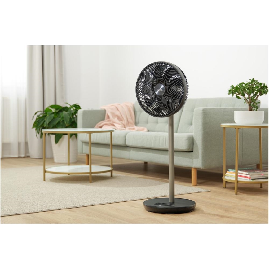 Sencor - Stojanový ventilátor 3D UltraSilent 26W/230V Wi-Fi černá + dálkové ovládání