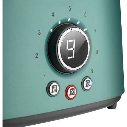 Sencor - Topinkovač s dvěma otvory a rozpékačem 1000W/230V mintová