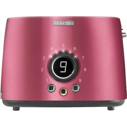 Sencor - Topinkovač s dvěma otvory a rozpékačem 1000W/230V růžová