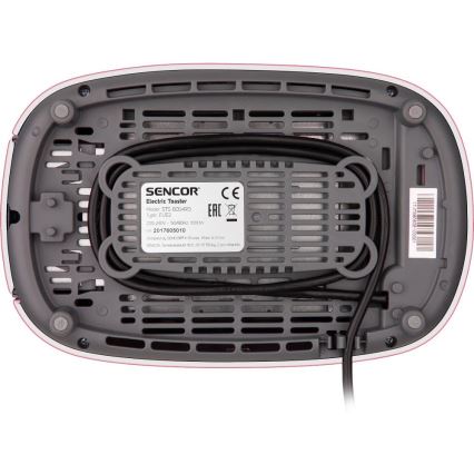 Sencor - Topinkovač s dvěma otvory a rozpékačem 1000W/230V růžová