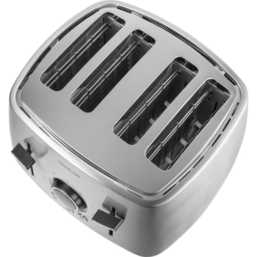 Sencor - Topinkovač se čtyřmi otvory 1600W/230V matný chrom