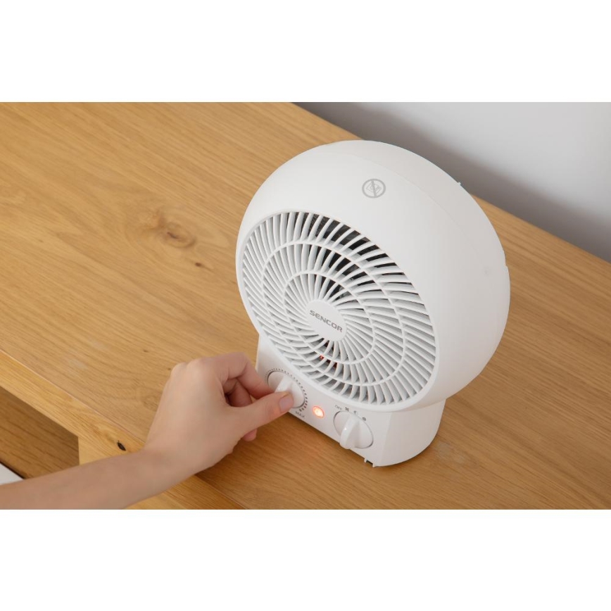 Sencor - Ventilátor s topným tělesem 1200/2000W/230V bílá