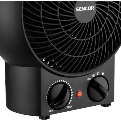 Sencor - Ventilátor s topným tělesem 1200/2000W/230V černá