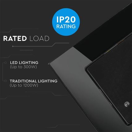 Senzor pohybu mikrovlnný 180° 300W/230V černá