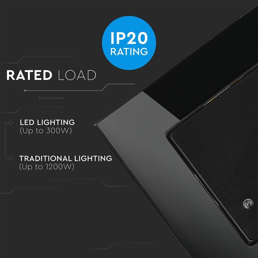 Senzor pohybu mikrovlnný 180° 300W/230V černá