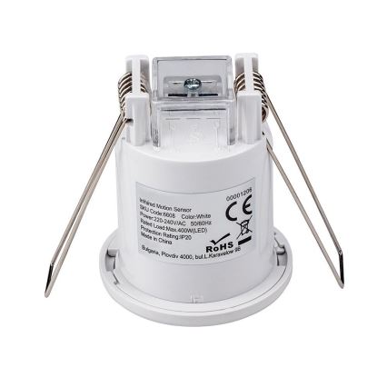 Senzor pohybu podhledový PIR 360° 400W/230V bílá