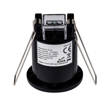Senzor pohybu podhledový PIR 360° 400W/230V černá