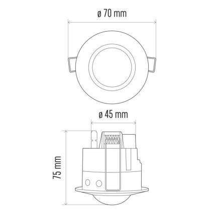 Senzor pohybu podhledový PIR B 360° 1200W/230V bílý