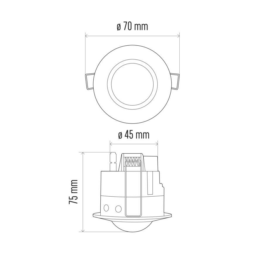 Senzor pohybu podhledový PIR B 360° 1200W/230V bílý