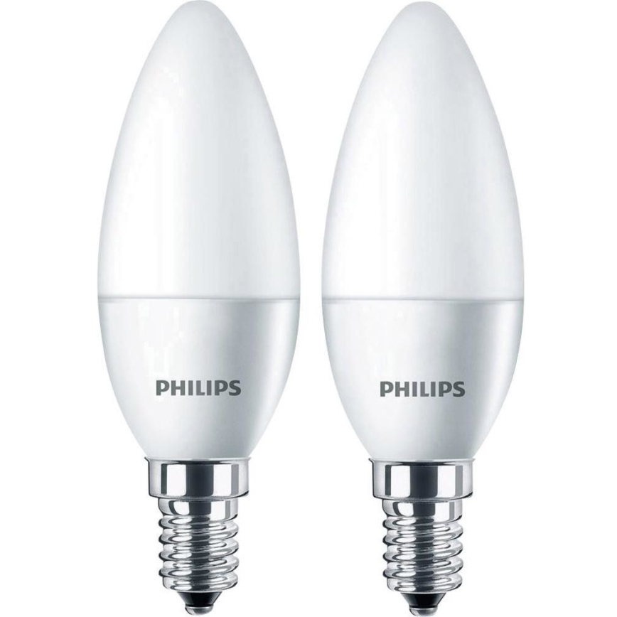 SET 2x LED svíčka Philips E14/4W/230V - CANDLE