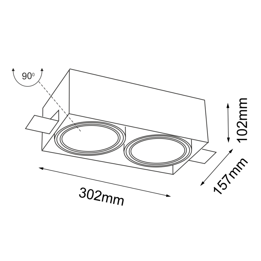 Shilo - Podhledové svítidlo 2xGU10/15W/230V bílá