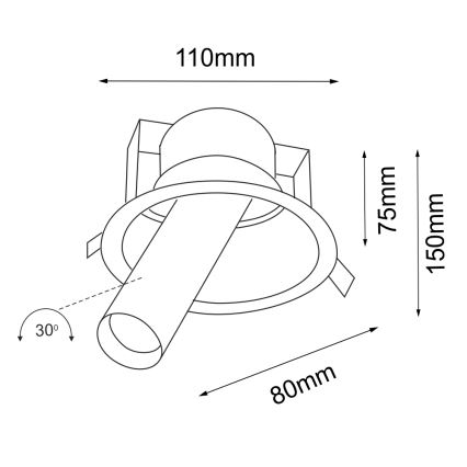 Shilo - Podhledové bodové svítidlo 1xGU10/MR11/15W/230V pr. 11 cm bílá