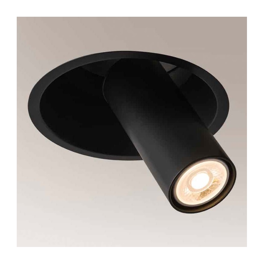 Shilo - Podhledové bodové svítidlo 1xGU10/15W/230V pr. 18,3 cm černá