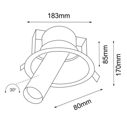 Shilo - Podhledové bodové svítidlo 1xGU10/15W/230V pr. 18,3 cm černá