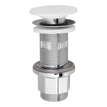 Silfra - Umyvadlová výpusť pr. 6,7 cm bílá/lesklý chrom