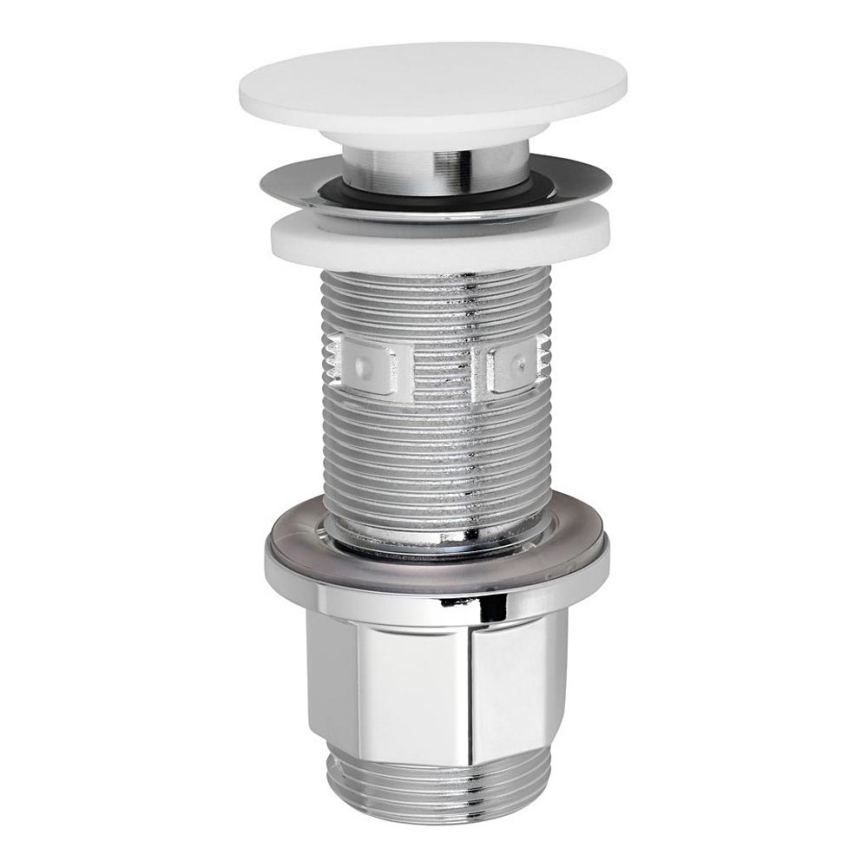 Silfra - Umyvadlová výpusť pr. 6,7 cm bílá/lesklý chrom