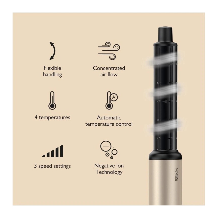 Silk’n - Fén na vlasy SILKYAIR FLEX 230V černá/zlatá