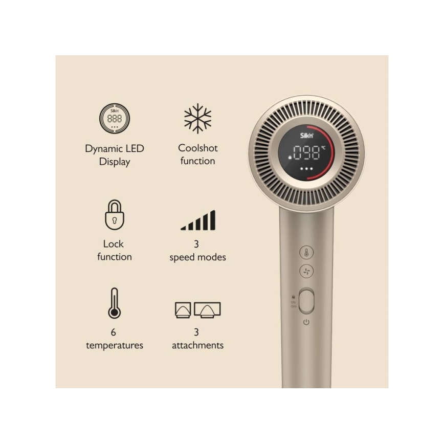 Silk’n - Fén na vlasy SILKYAIR PRO 1600W/230V zlatá