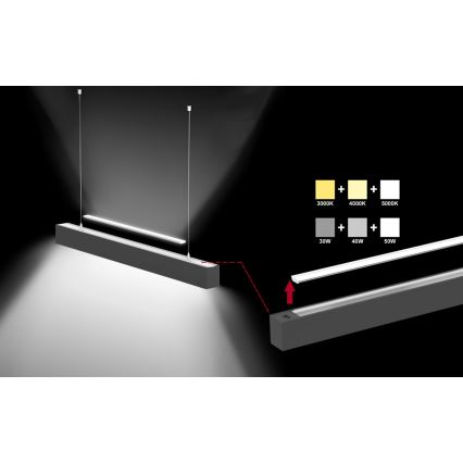 Sinclair - LED Stropní svítidlo LSM LED/40W/230V 3000K/4000K/5000K 120 cm černá