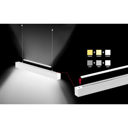 Sinclair - LED Stropní svítidlo LSM LED/40W/230V 3000K/4000K/5000K 120 cm stříbrná