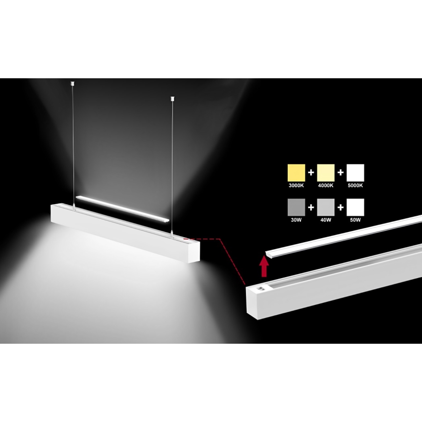 Sinclair - LED Stropní svítidlo LSM LED/40W/230V 3000K/4000K/5000K 120 cm stříbrná