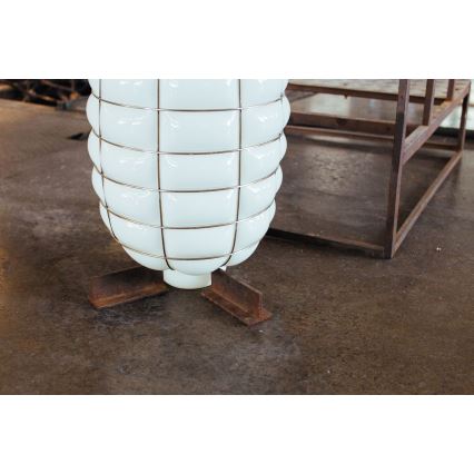 SIRU - Lustr na lanku LANTERNA 1xE27/60W/230V pr. 32 cm černá/bílá benátské sklo