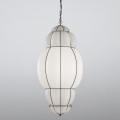 SIRU - Lustr na řetězu RIVISTO 1xE27/60W/230V pr. 45 cm černá/bílá benátské sklo