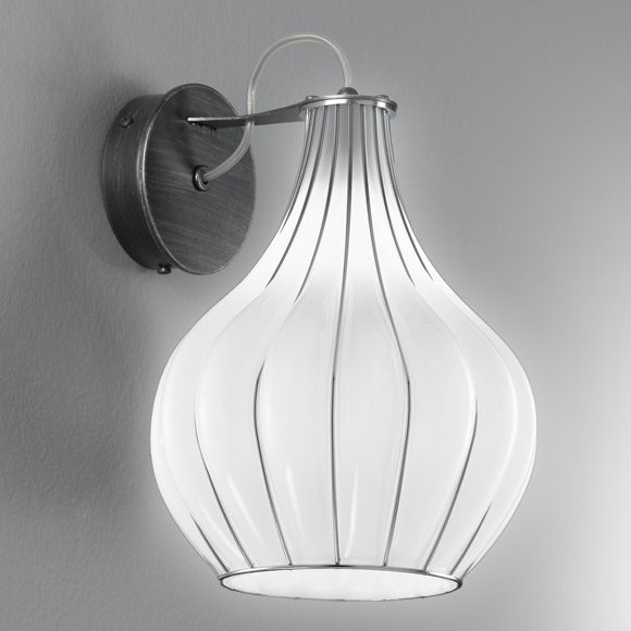 SIRU - Nástěnná lampa AURIGA 1xG9/30W/230V matný chrom/bílá benátské sklo