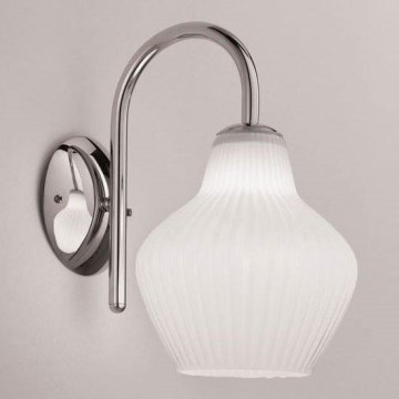 SIRU - Nástěnná lampa LONDON 1xE27/60W/230V bílá/lesklý chrom benátské sklo