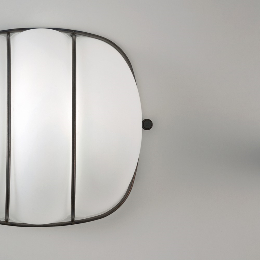 SIRU - Nástěnné svítidlo CAGE 1xGX53/10W/230V 20 cm černá/bílá benátské sklo